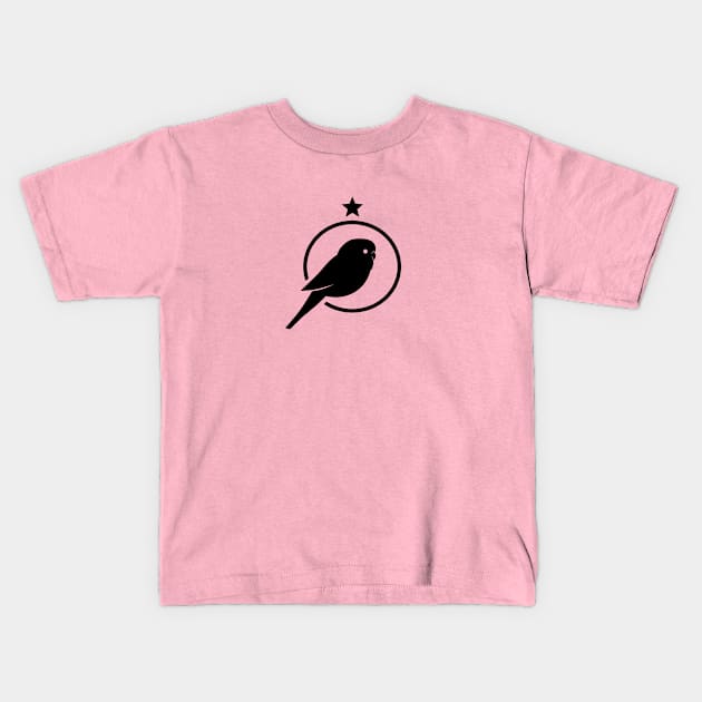 Budgie. Design for bird fans and lovers in black ink. Kids T-Shirt by croquis design